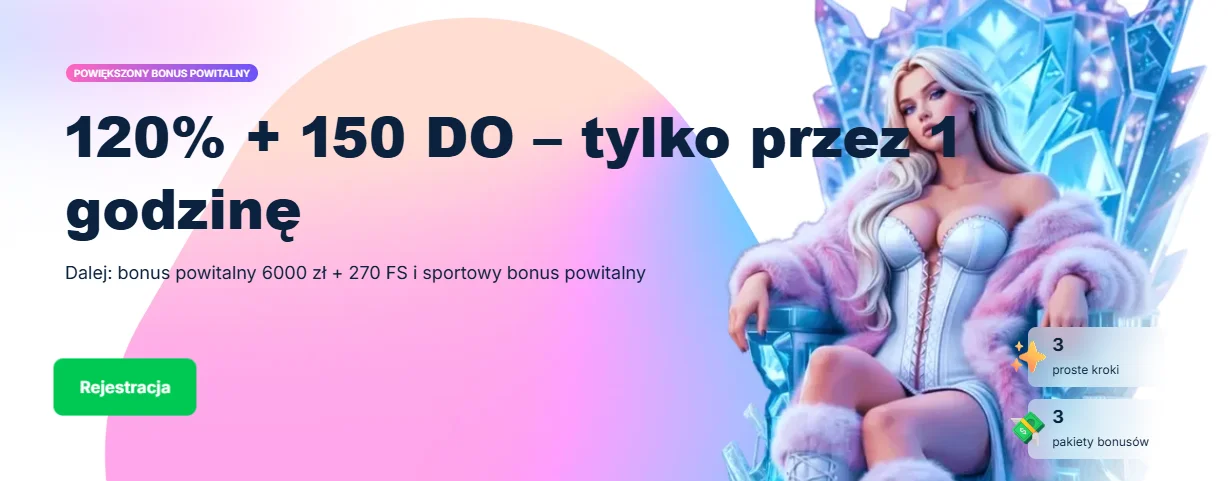 welcome bonus 120% just for one hour